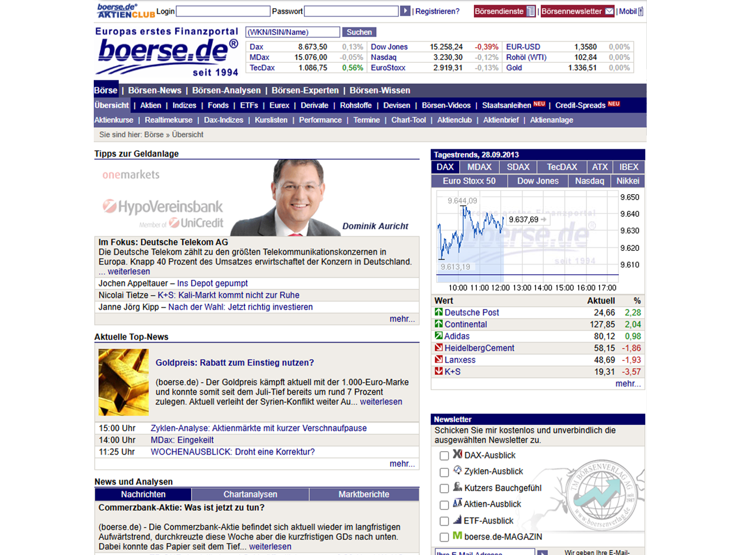 boerse.de im Wandel der Zeit